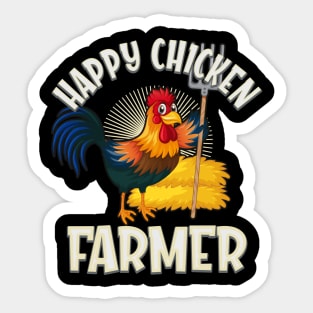 Happy Chicken Farmer Sticker